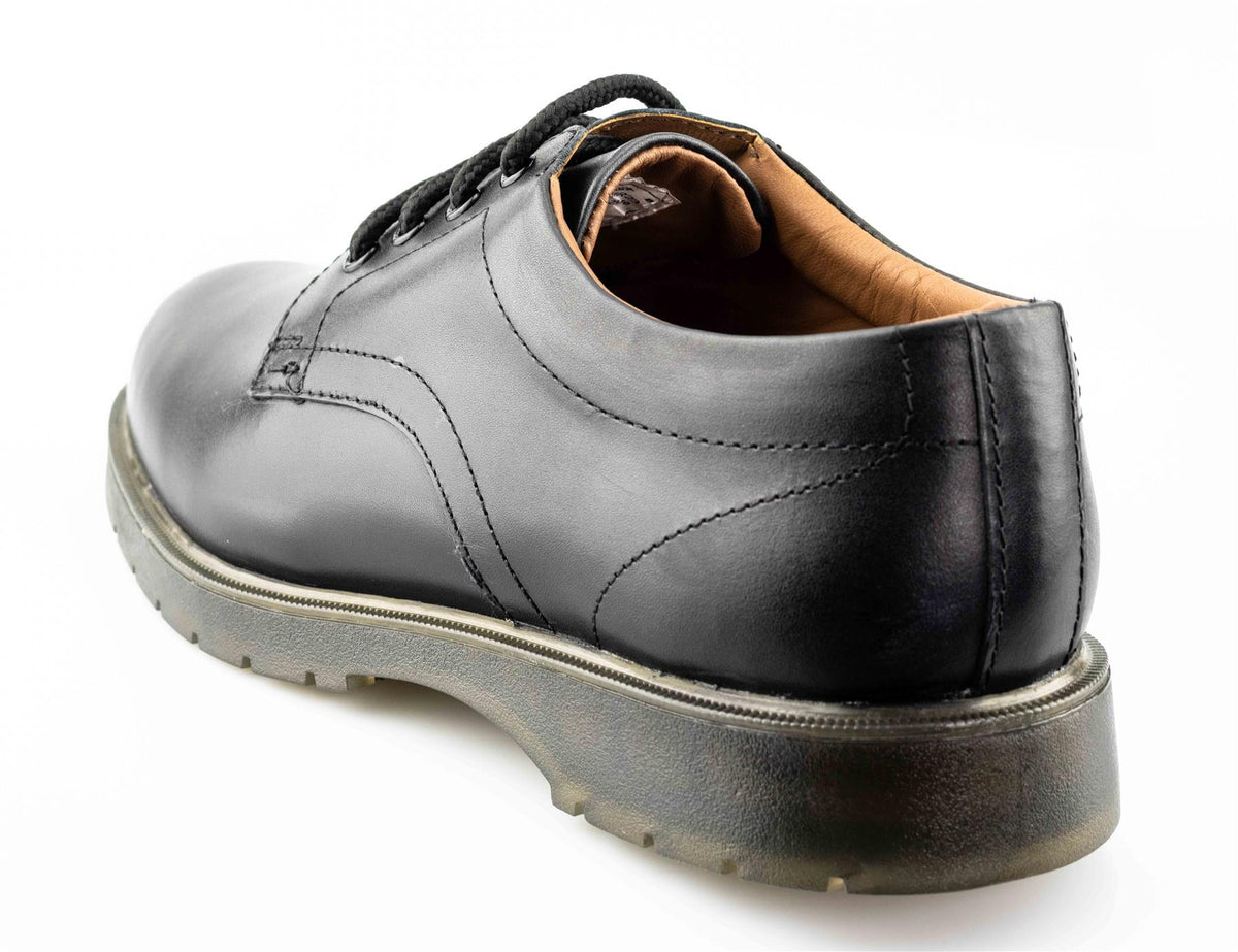 Men's Leather Lace Up Casual Walking Uniform Shoes