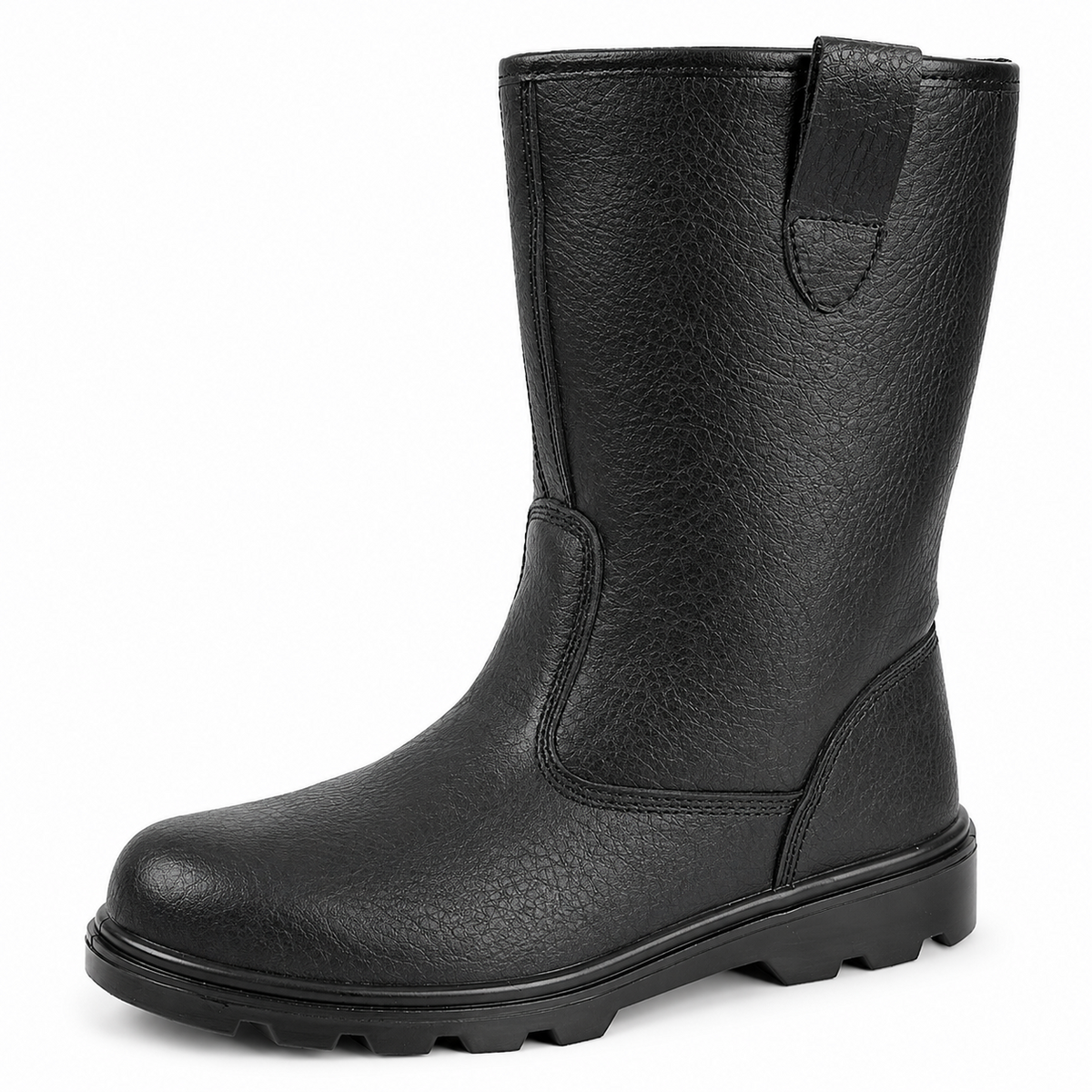 Men's Black Leather Safety Rigger Boots