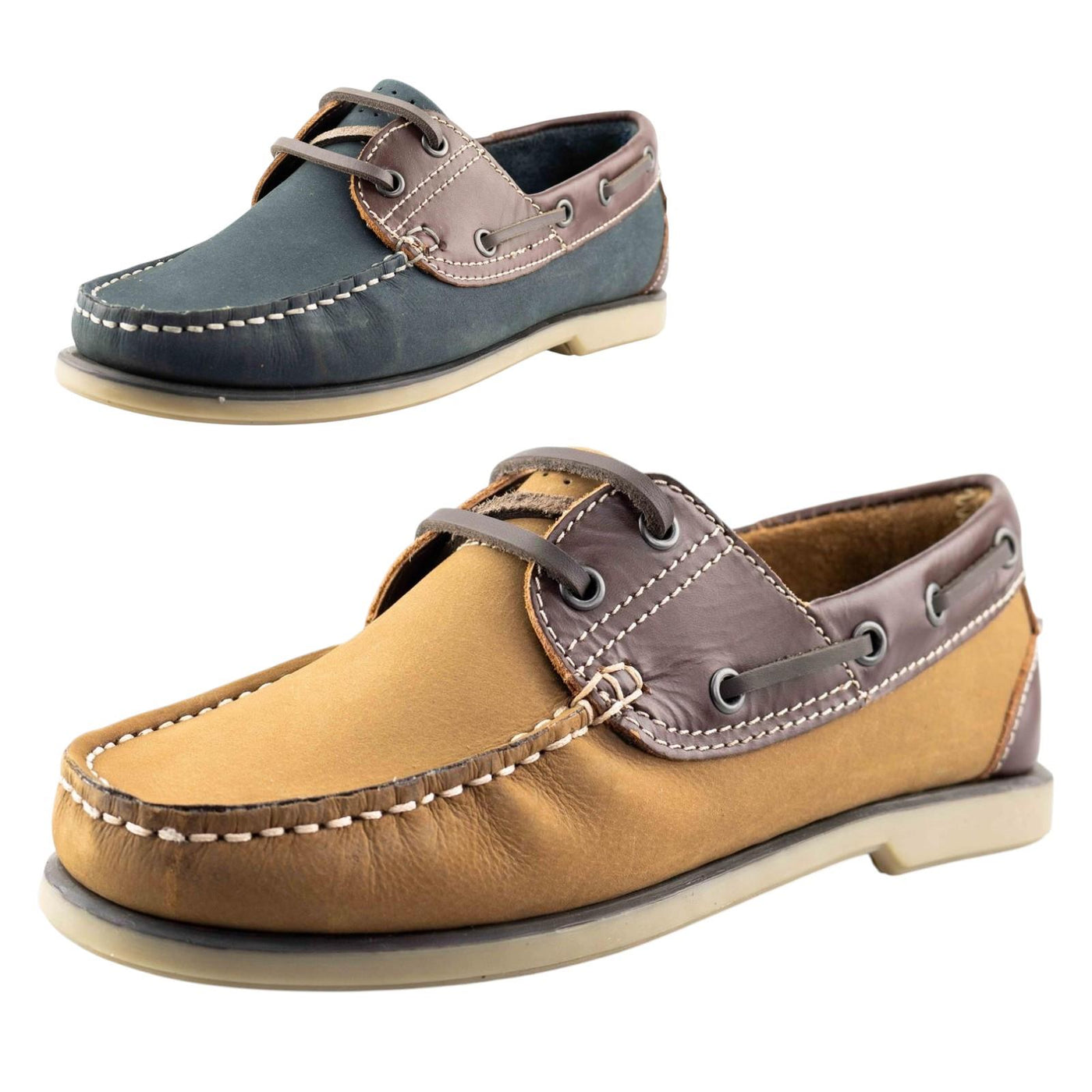 Mens Nubuck & Leather Boat Shoes