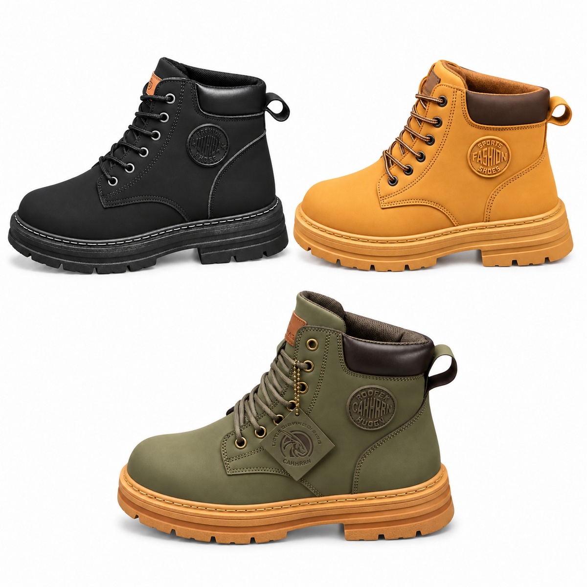 Women's Faux Leather Lace-Up Ankle Boots for Hiking and Walking