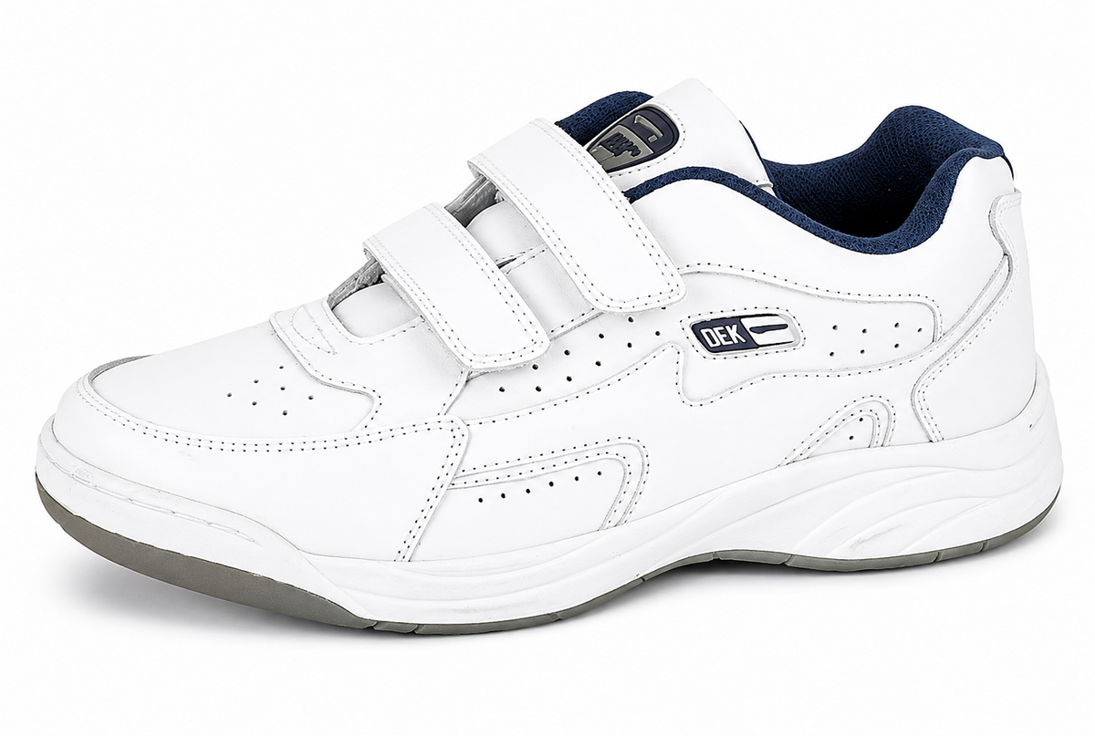Men's Fuller Fitting Coated Action Leather Touch Fastening Trainers