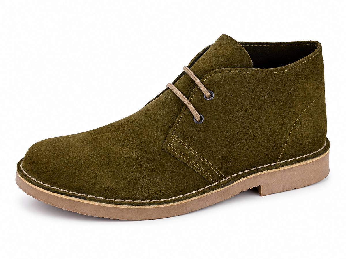 Men's Real Suede Lace Up Desert Ankle Boots