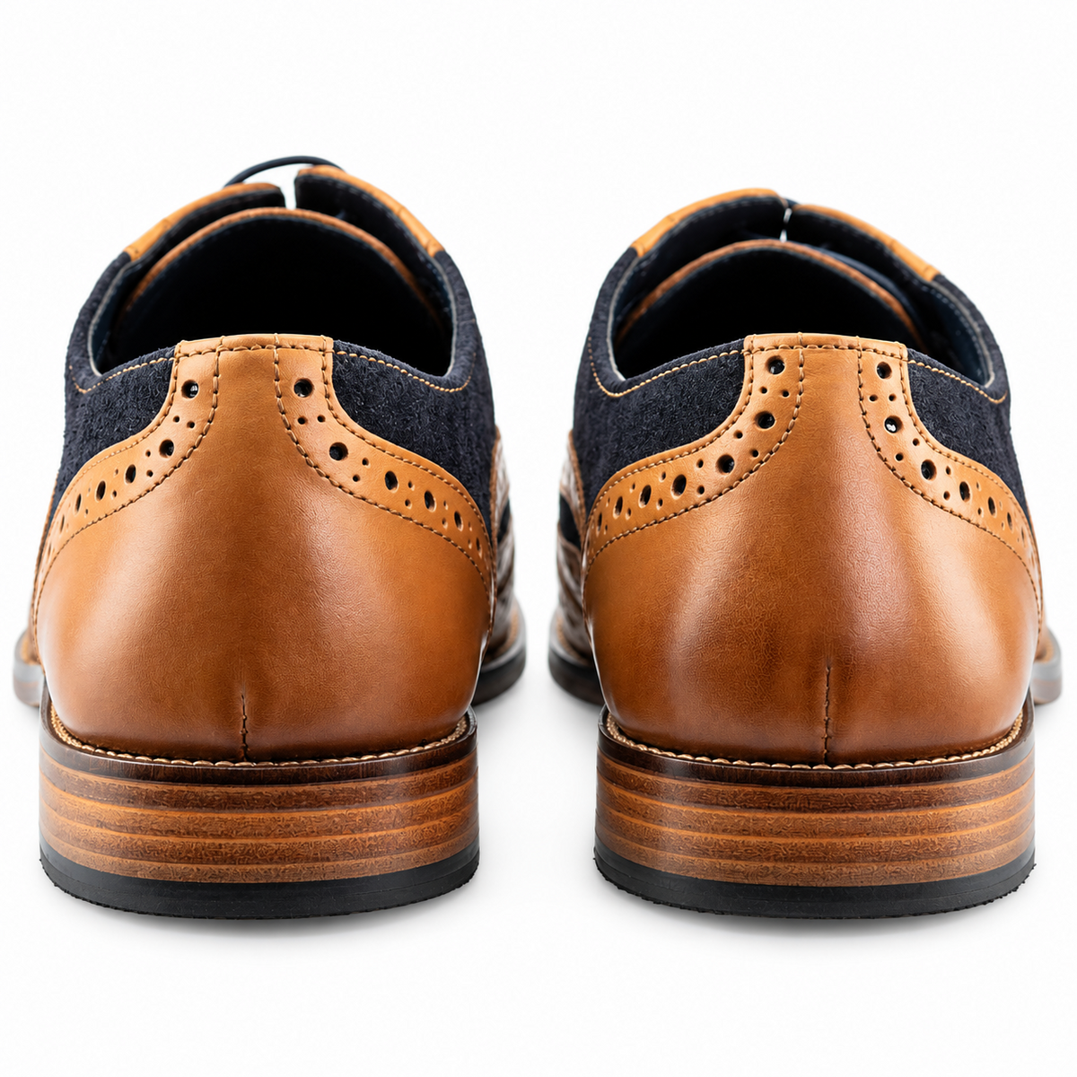 Men's Tan Leather Suede Smart Oxford Brogues