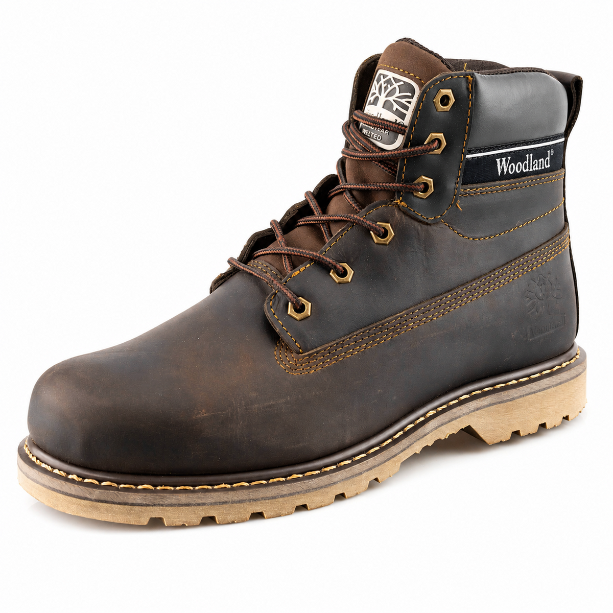 Men's Brown Crazy Horse Leather Hiking Boots
