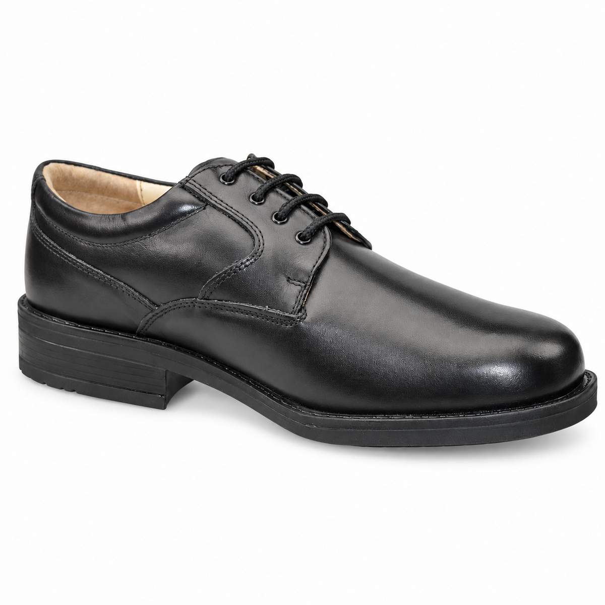 Men's Black Leather Fuller Fit Gibson Lace-Up Shoes