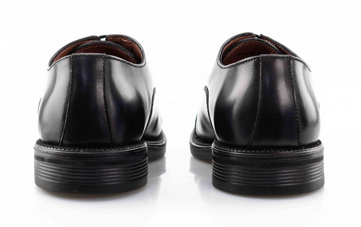 Boys' Black Leather Lace-Up Capped Oxford School Shoes
