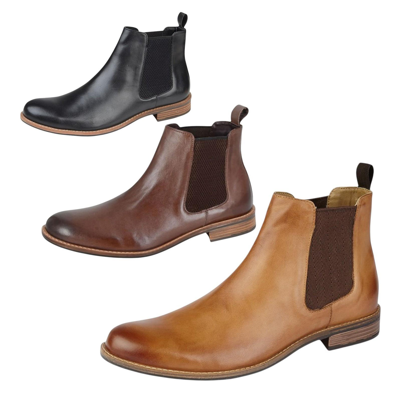 Mens Leather Slip On Boots