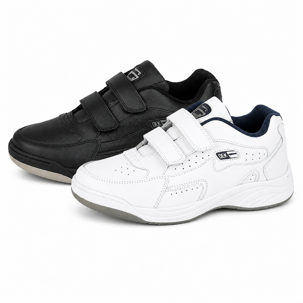 Men's Fuller Fitting Coated Action Leather Touch Fastening Trainers