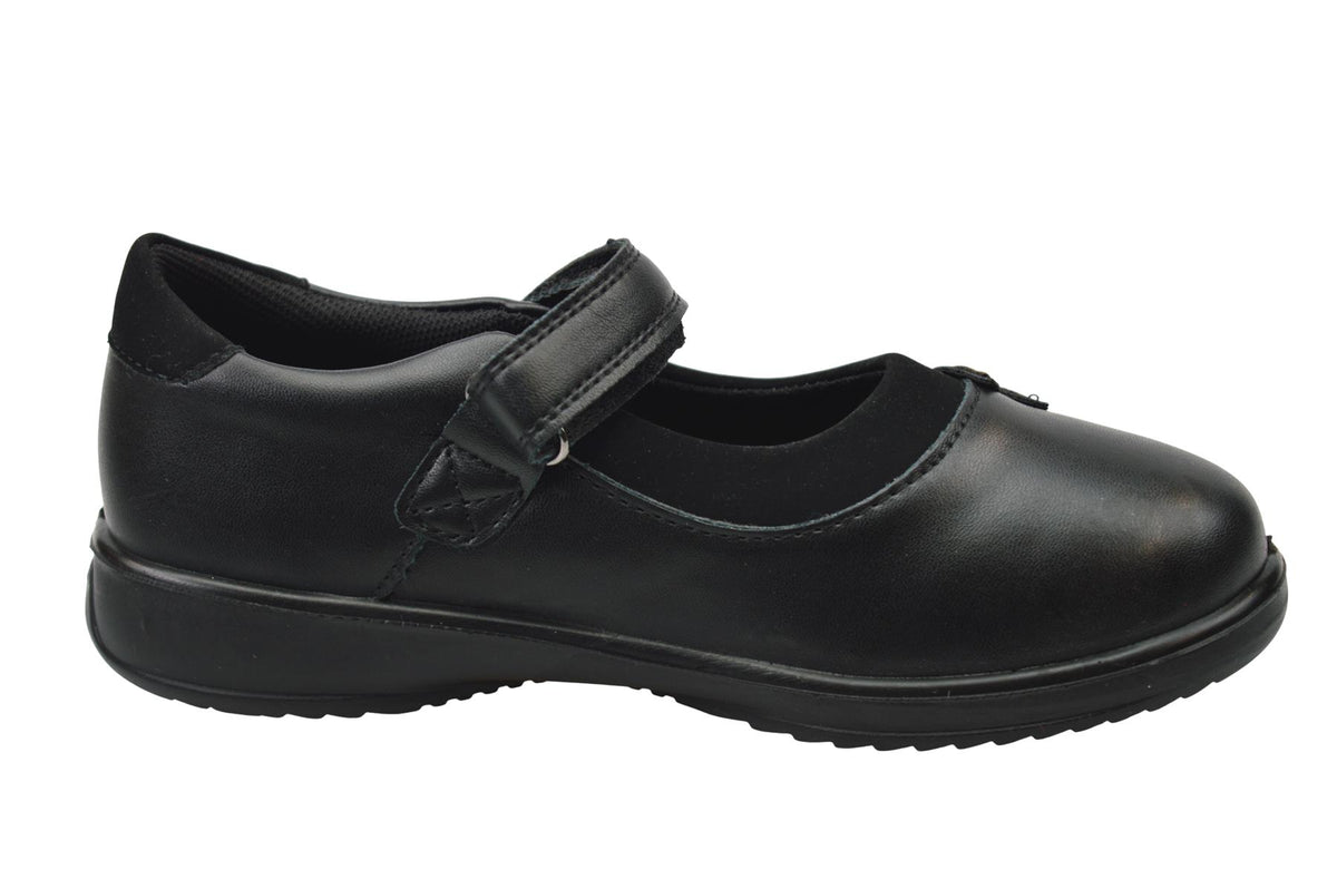 Girls Touch Fastening Bar School Shoes