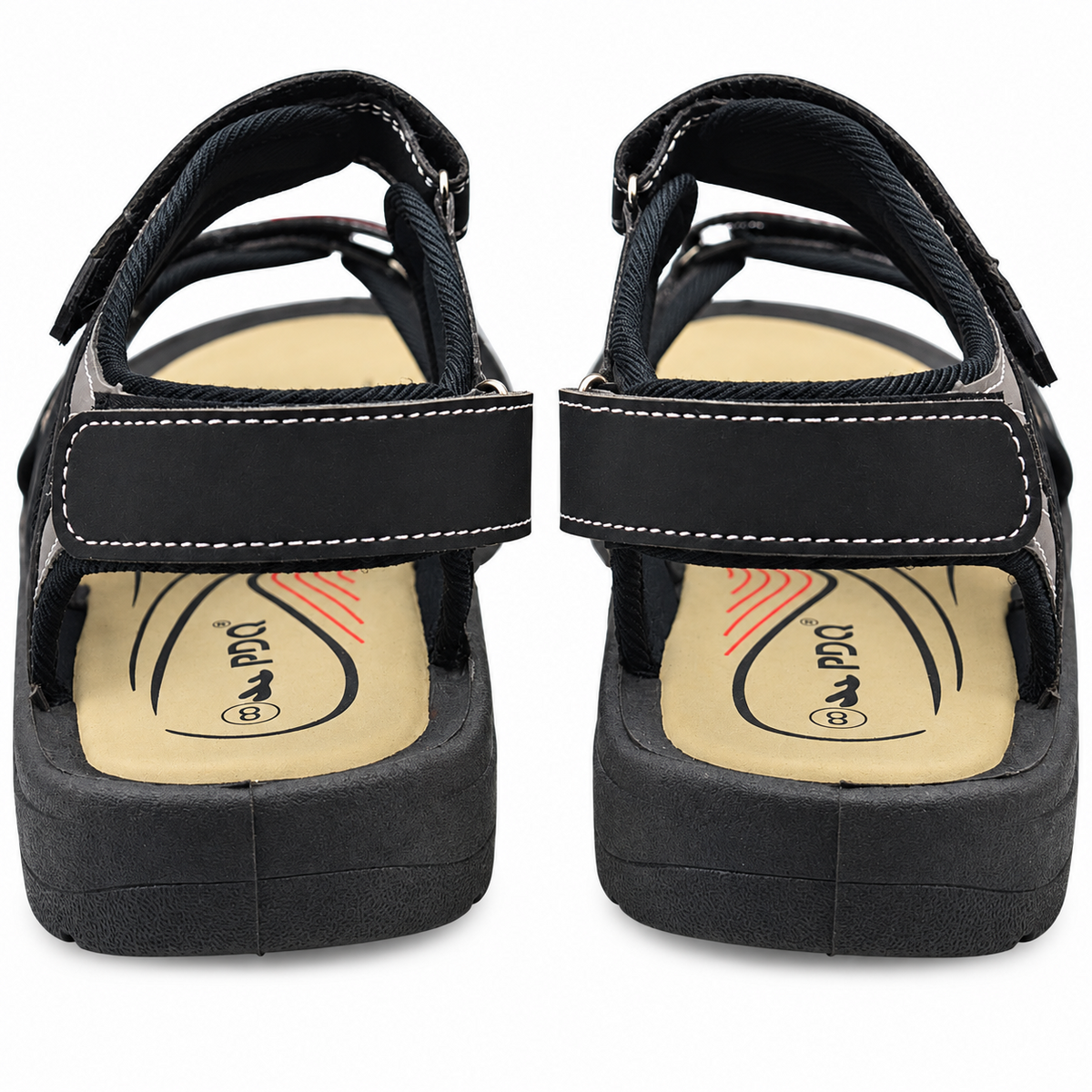 Men's Faux Leather 3-Strap Hiking and Walking Sandals
