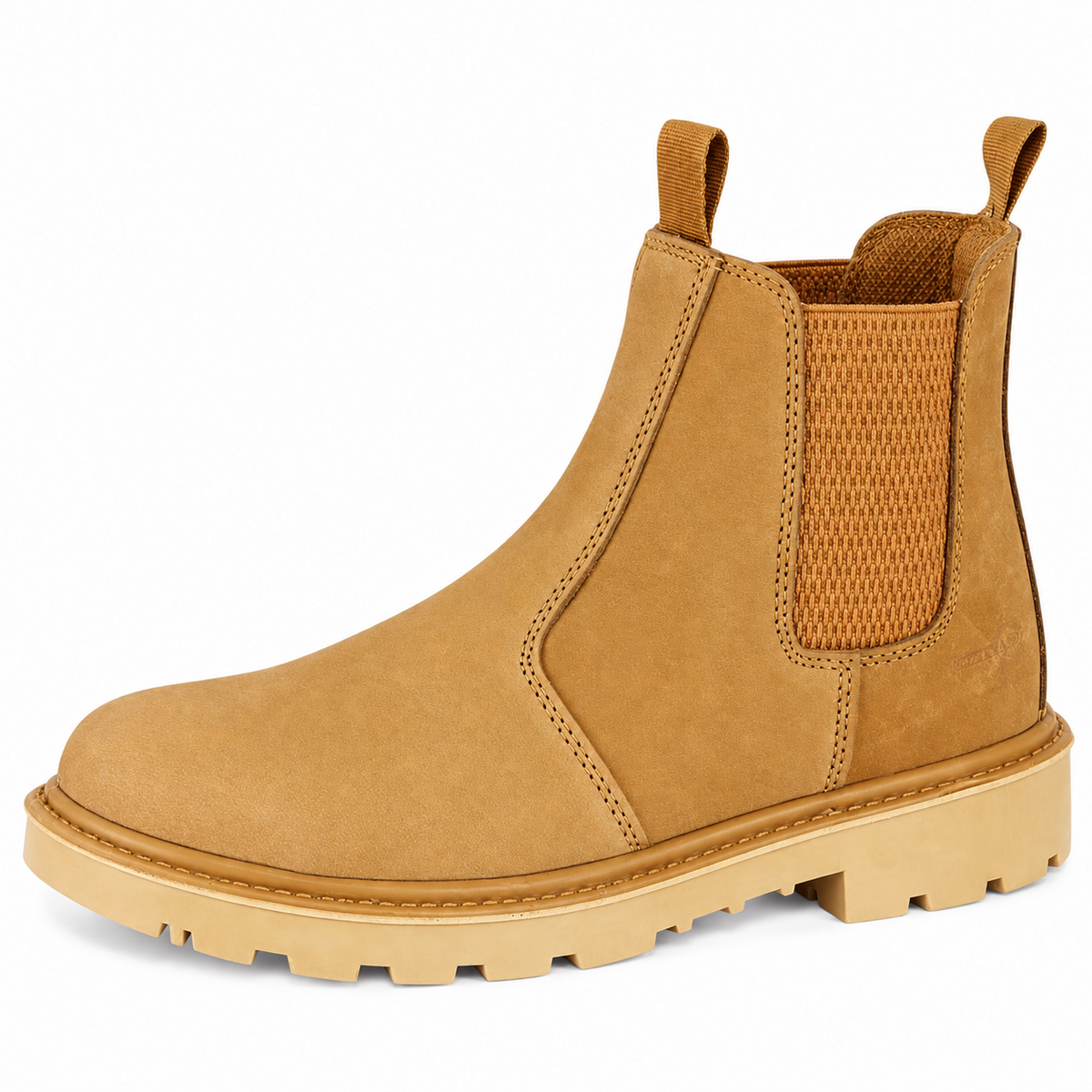 Mens Honey Nubuck Leather Safety Chelsea Dealer Work Boots