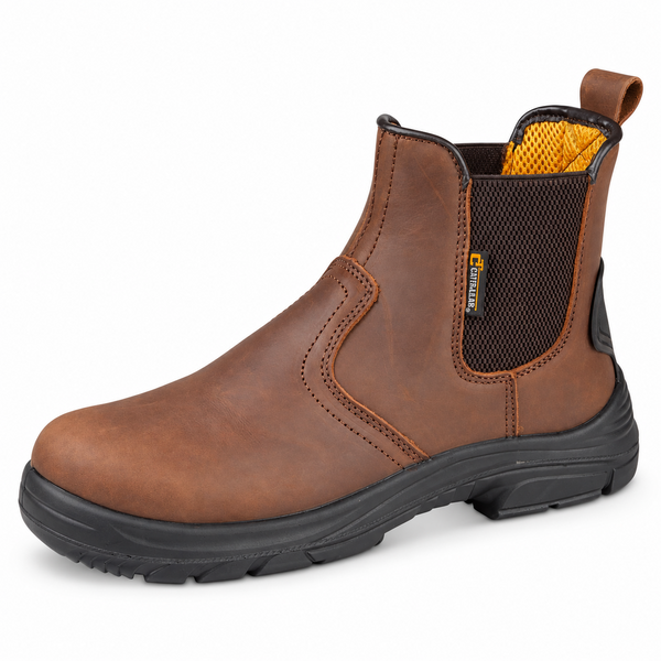 Mens Wide EEEE Fit Pull On Safety Dealer Boot