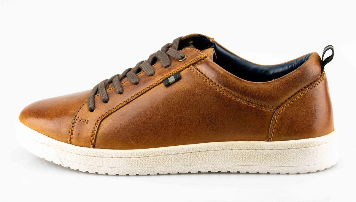 Men's Leather Lace-Up Casual Comfort Trainers