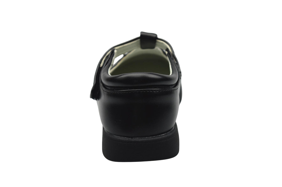 Girls' Infant Black PU Touch Fastening T-Bar School Shoes