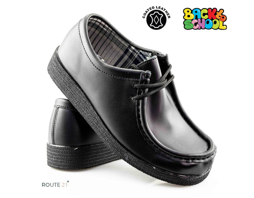 Boys Kids Coated Action Leather School Shoes