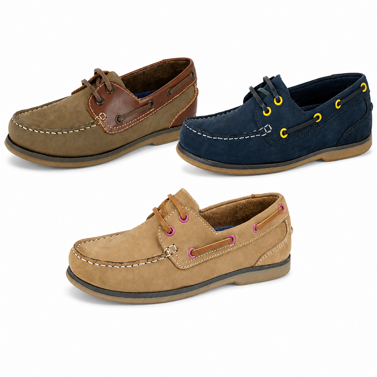 Women's Nubuck Leather Lace-Up Moccasin Comfort Boat Shoes