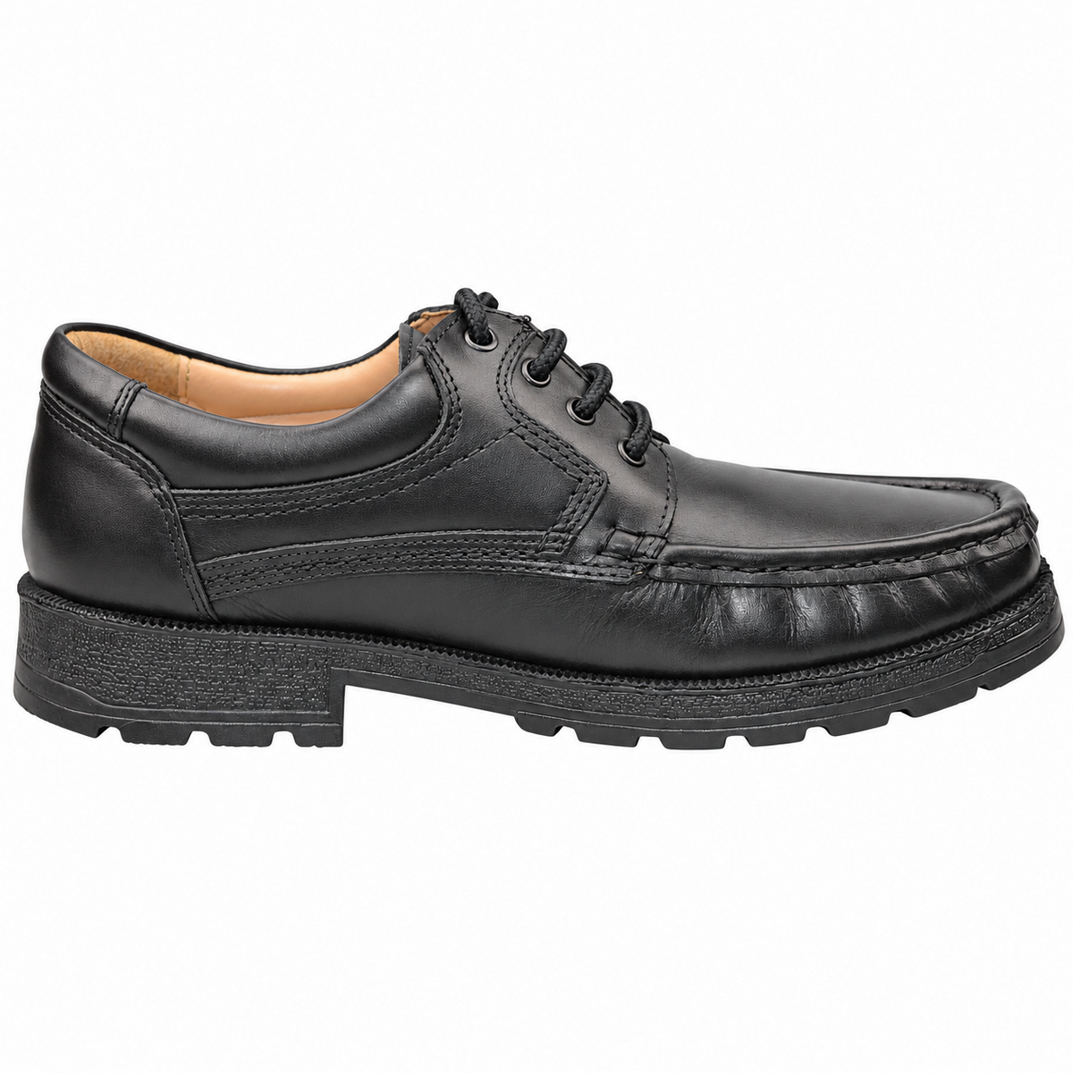 Men's Black Softie Leather Lace-Up Apron Gibson Smart Shoes