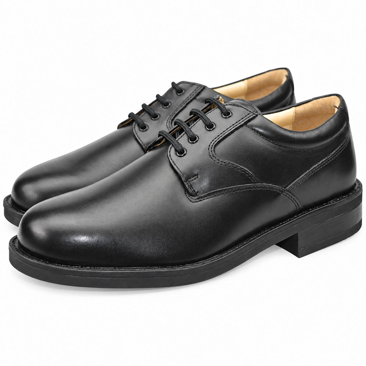Men's Black Leather Fuller Fit Gibson Lace-Up Shoes