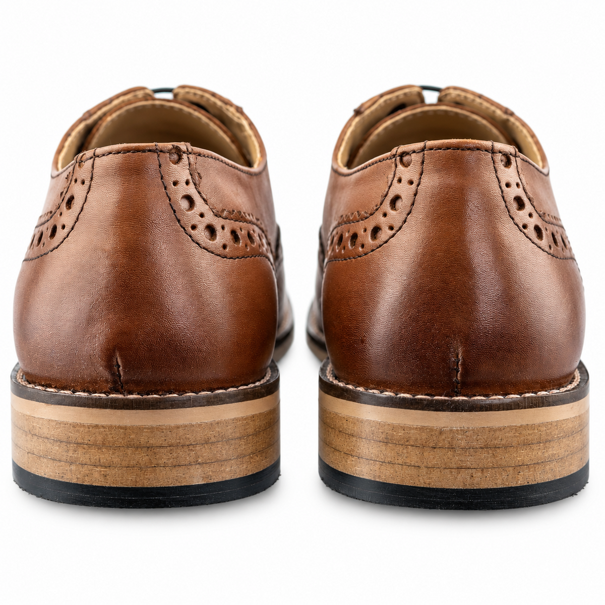 Men's Tan Leather Oxford Brogue Smart Shoes