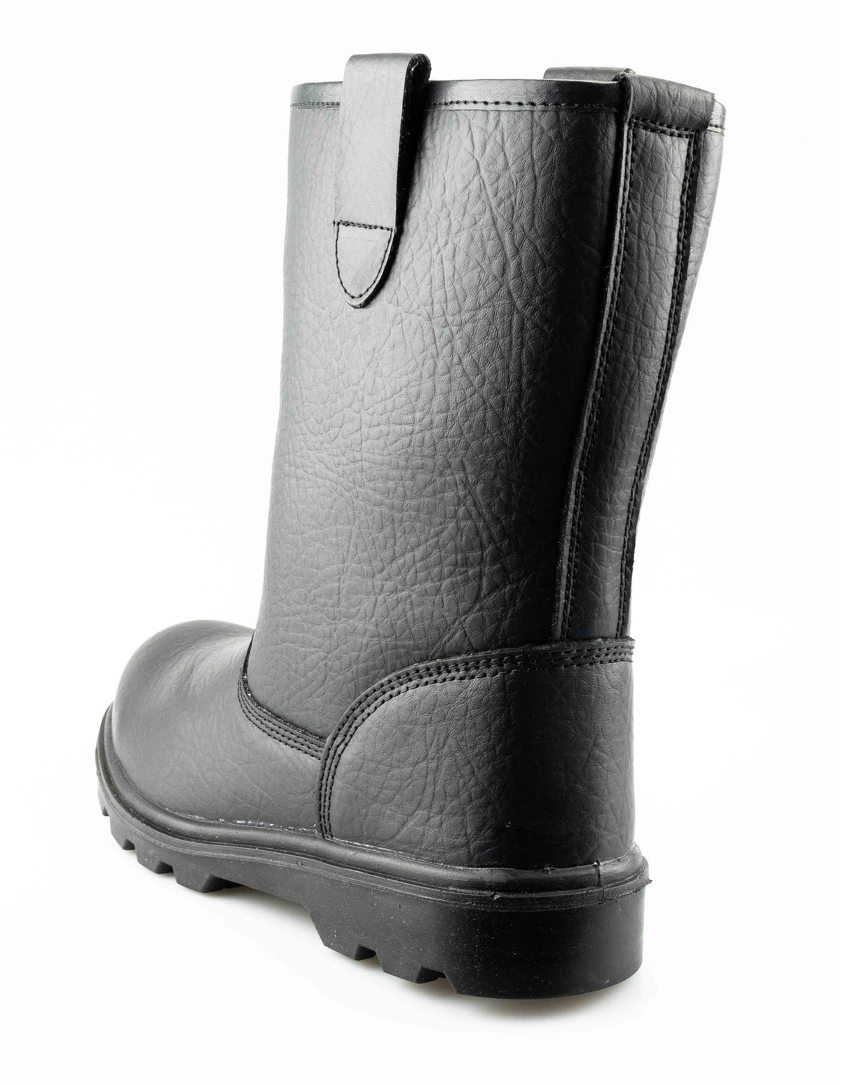 Men's Black Leather Safety Rigger Boots