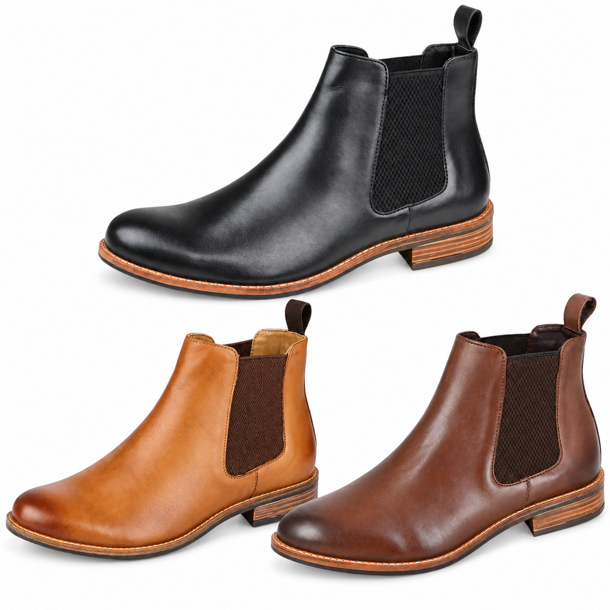 Mens Leather Slip On Boots