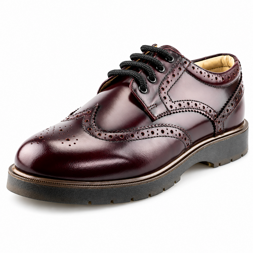 Men’s Leather Wing Cap Brogue Gibson Lace-Up Smart Shoes