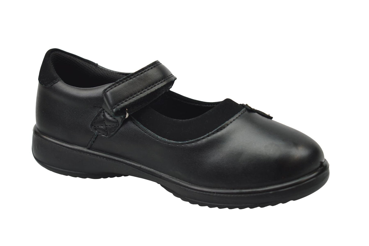 Girls Touch Fastening Bar School Shoes