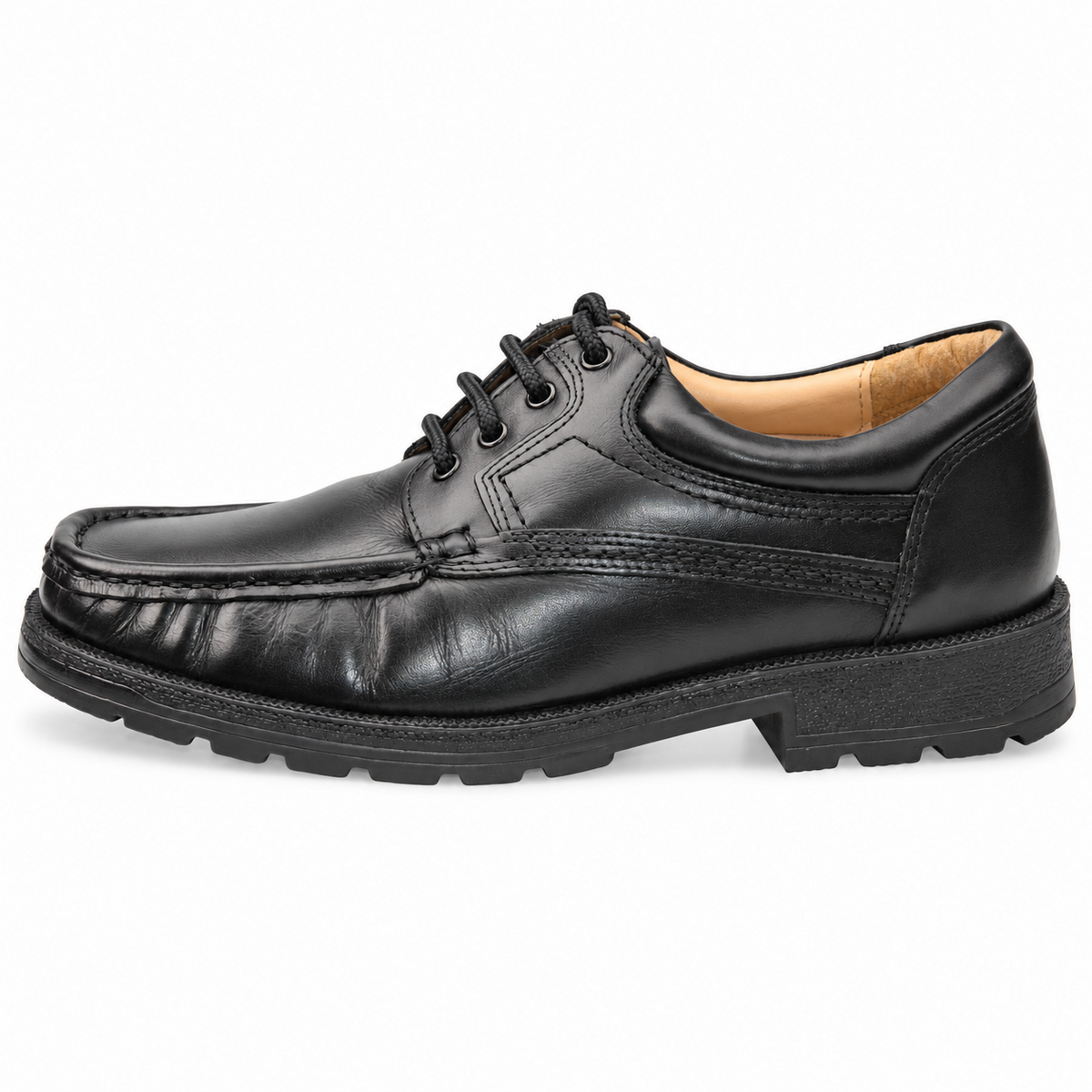 Men's Black Softie Leather Lace-Up Apron Gibson Smart Shoes