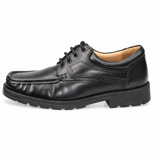 Men's Black Softie Leather Lace-Up Apron Gibson Smart Shoes