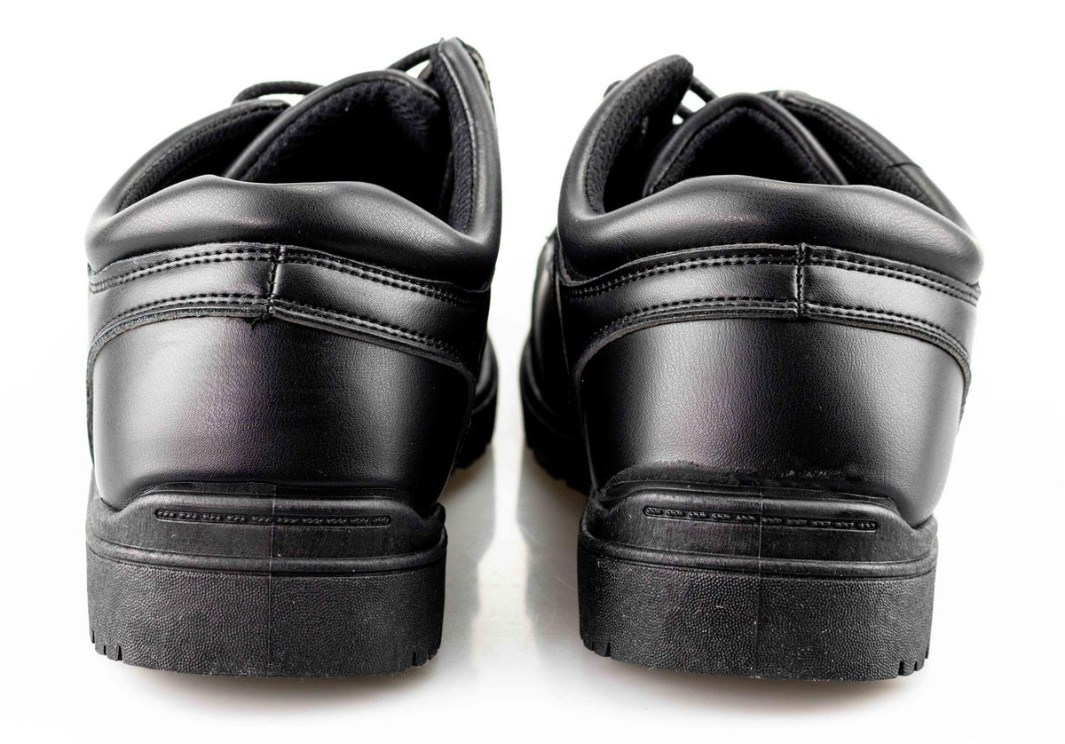 Boys Black PU Lace Up School Boat Shoes