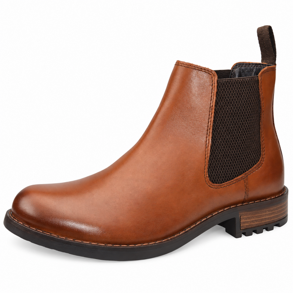 Men's Tan Leather Twin Gusset Chelsea Ankle Boots