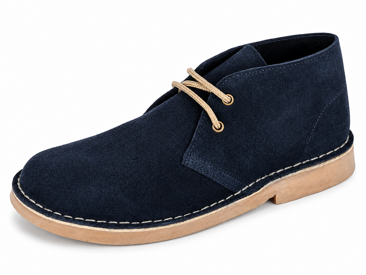 Men's Real Suede Lace Up Desert Ankle Boots