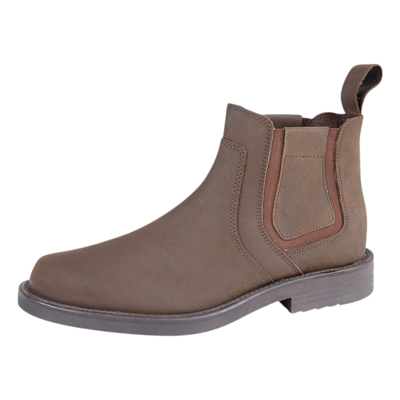 Mens Brown Crazyhorse Leather Chelsea Dealer Boots