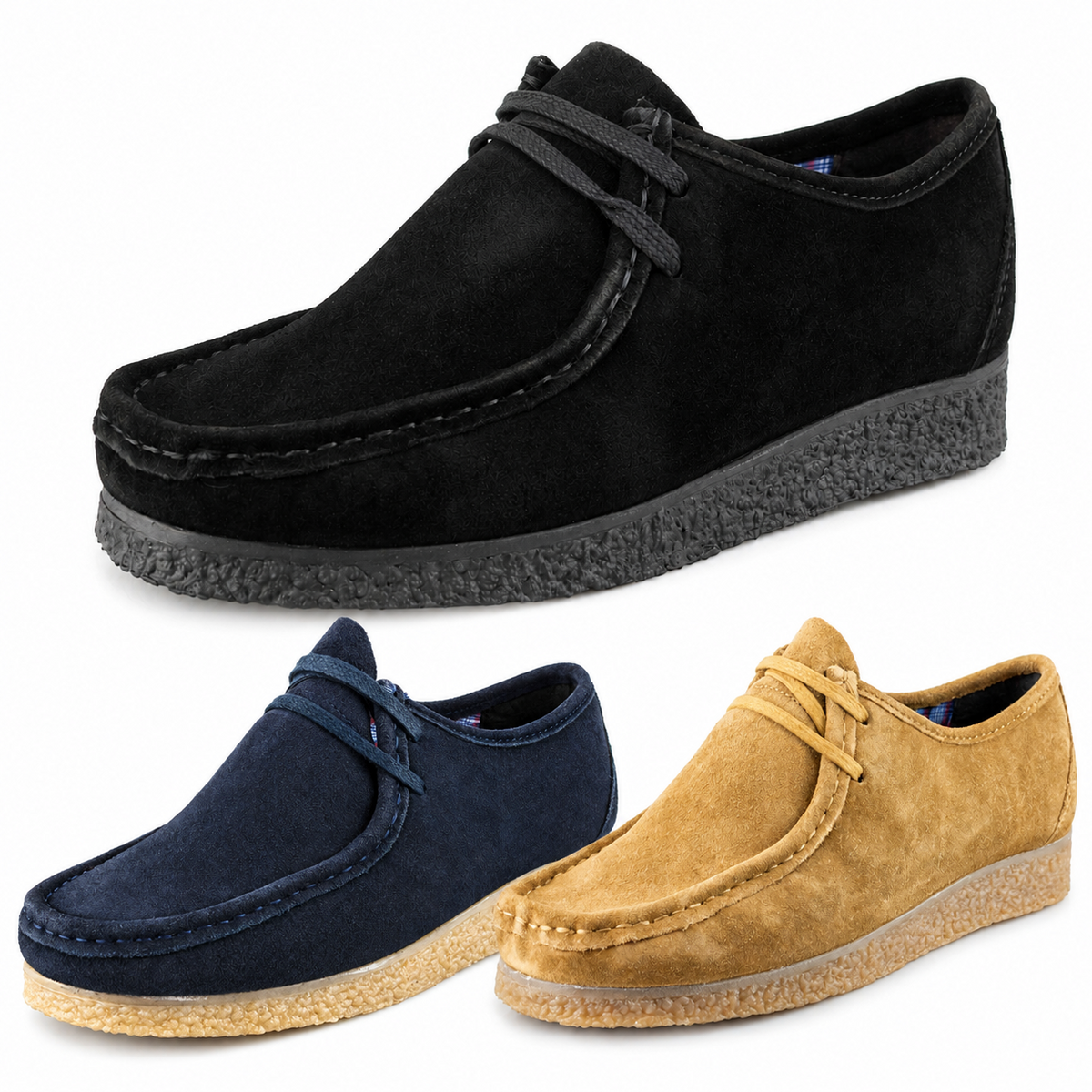 Men's Real Suede Lace-Up Apron Trapper Casual Shoes