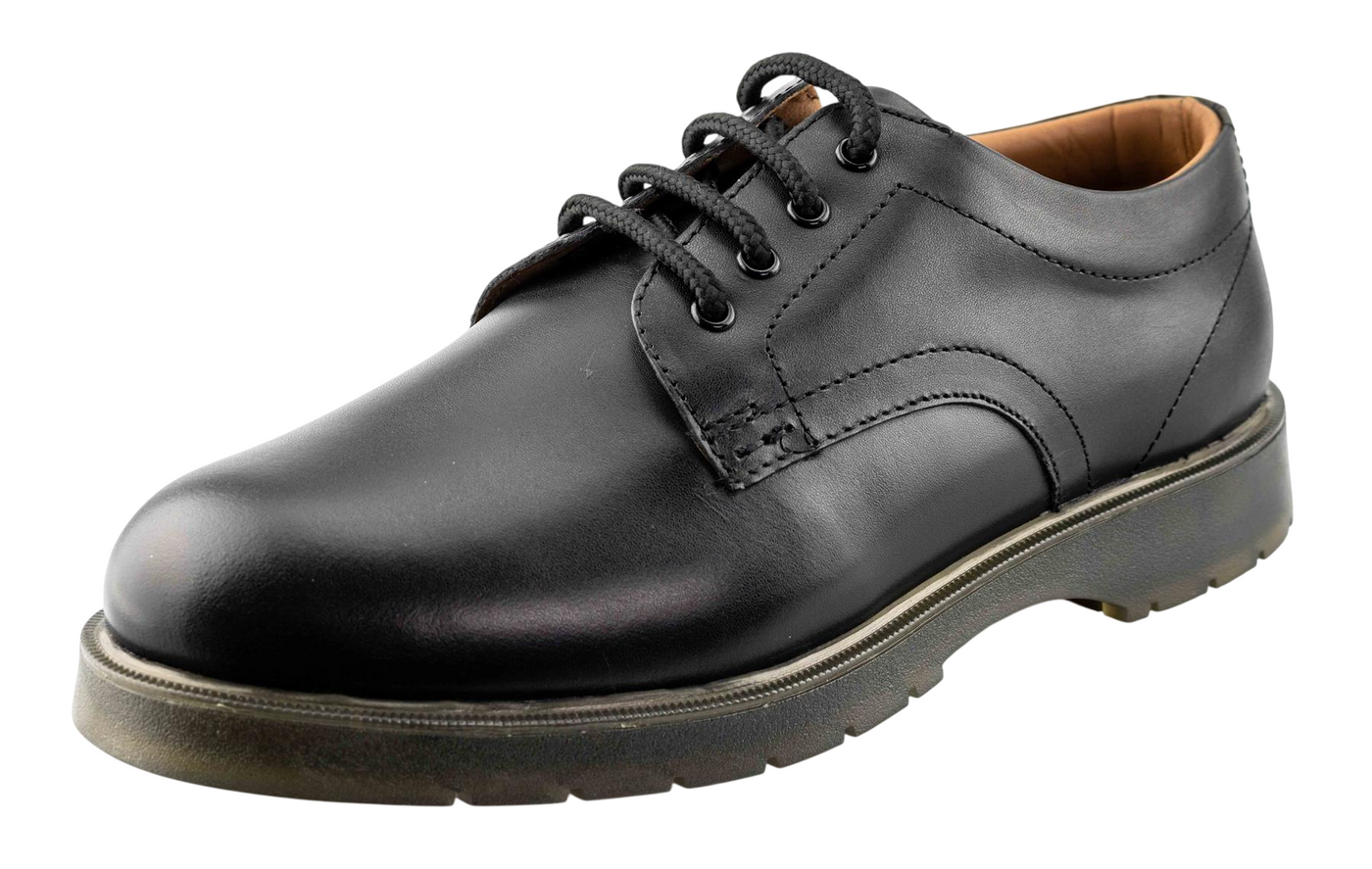 Men's Leather Lace Up Casual Walking Uniform Shoes