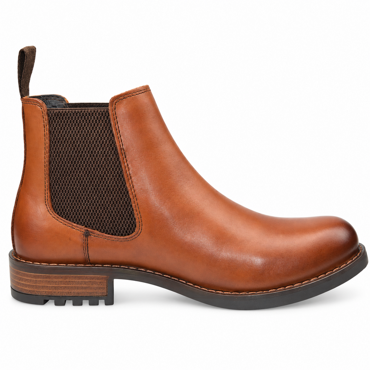 Men's Tan Leather Twin Gusset Chelsea Ankle Boots