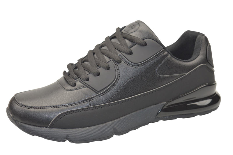 Men's Black Lace-Up School and Walking Trainers