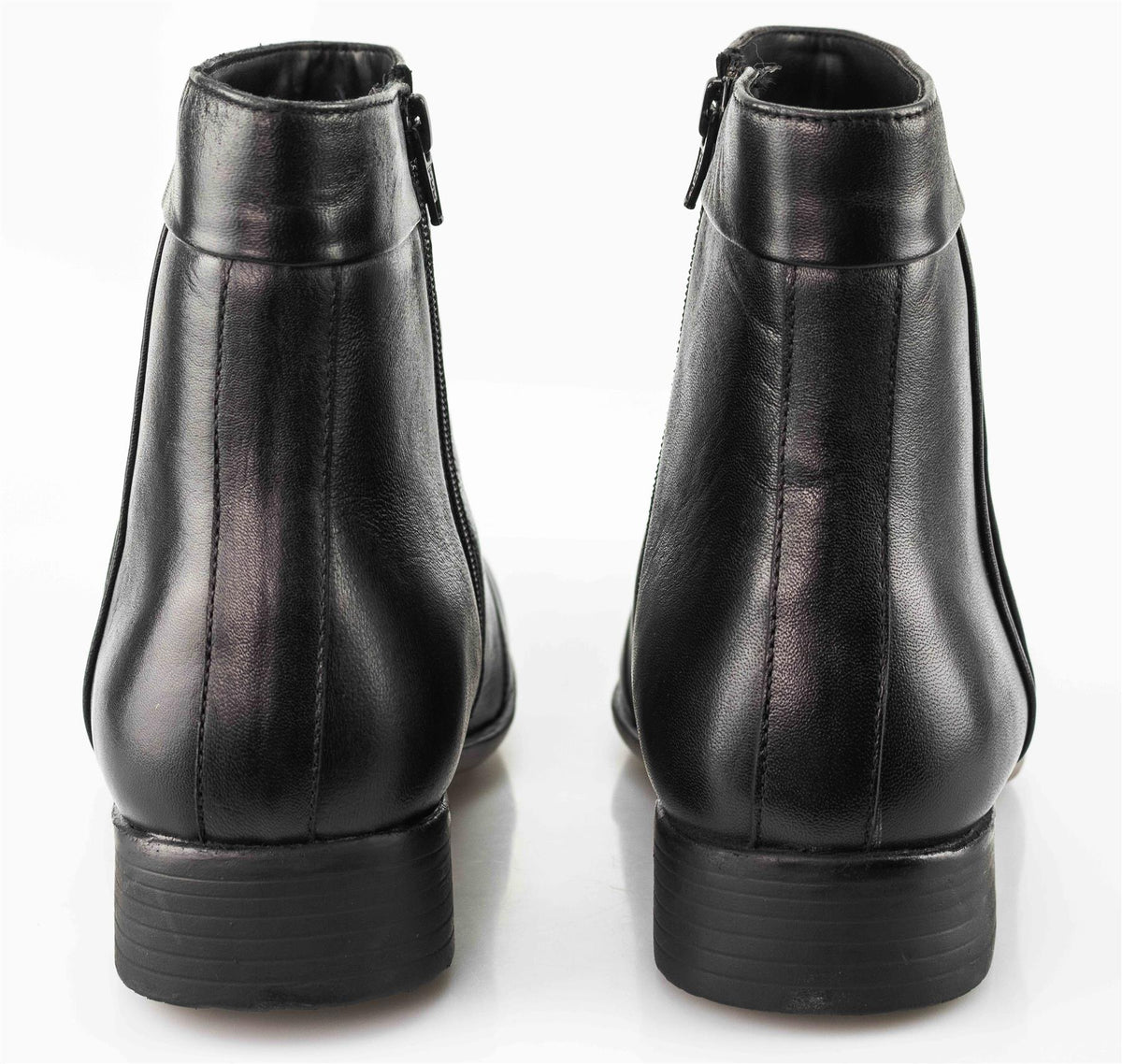 Men's Smart Black Softie Leather Zip-Up Ankle Boots