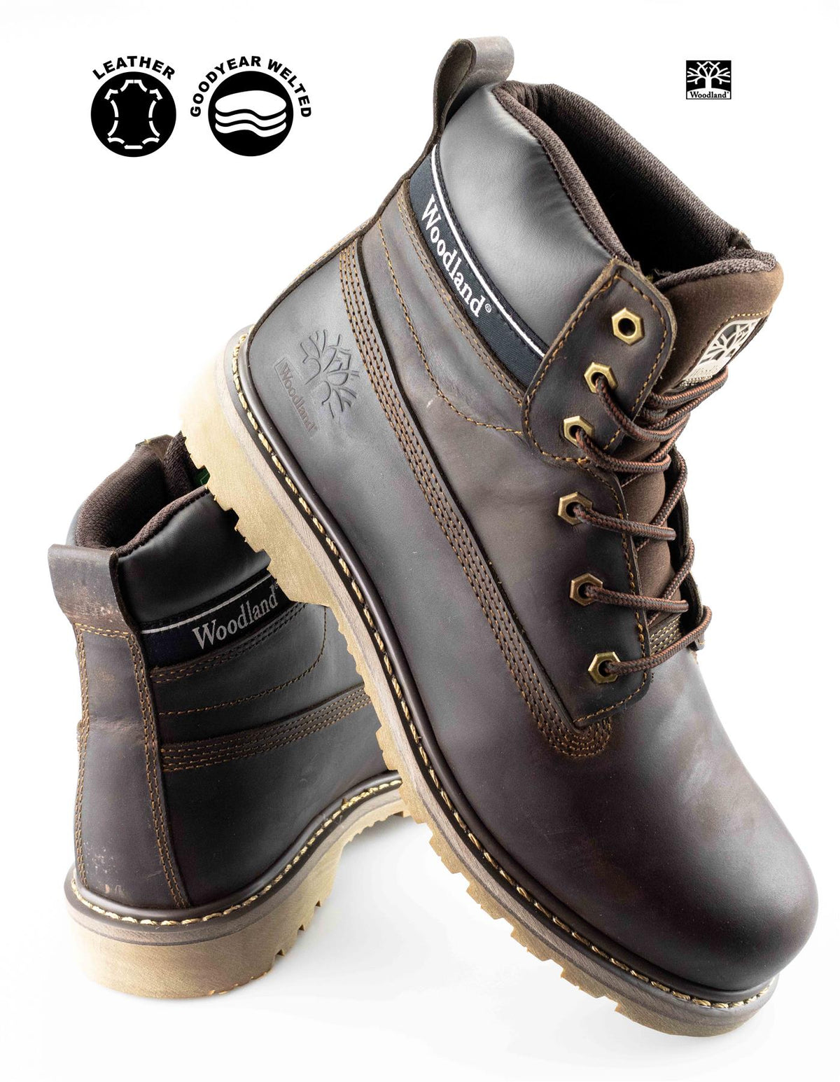 Men's Brown Crazy Horse Leather Hiking Boots