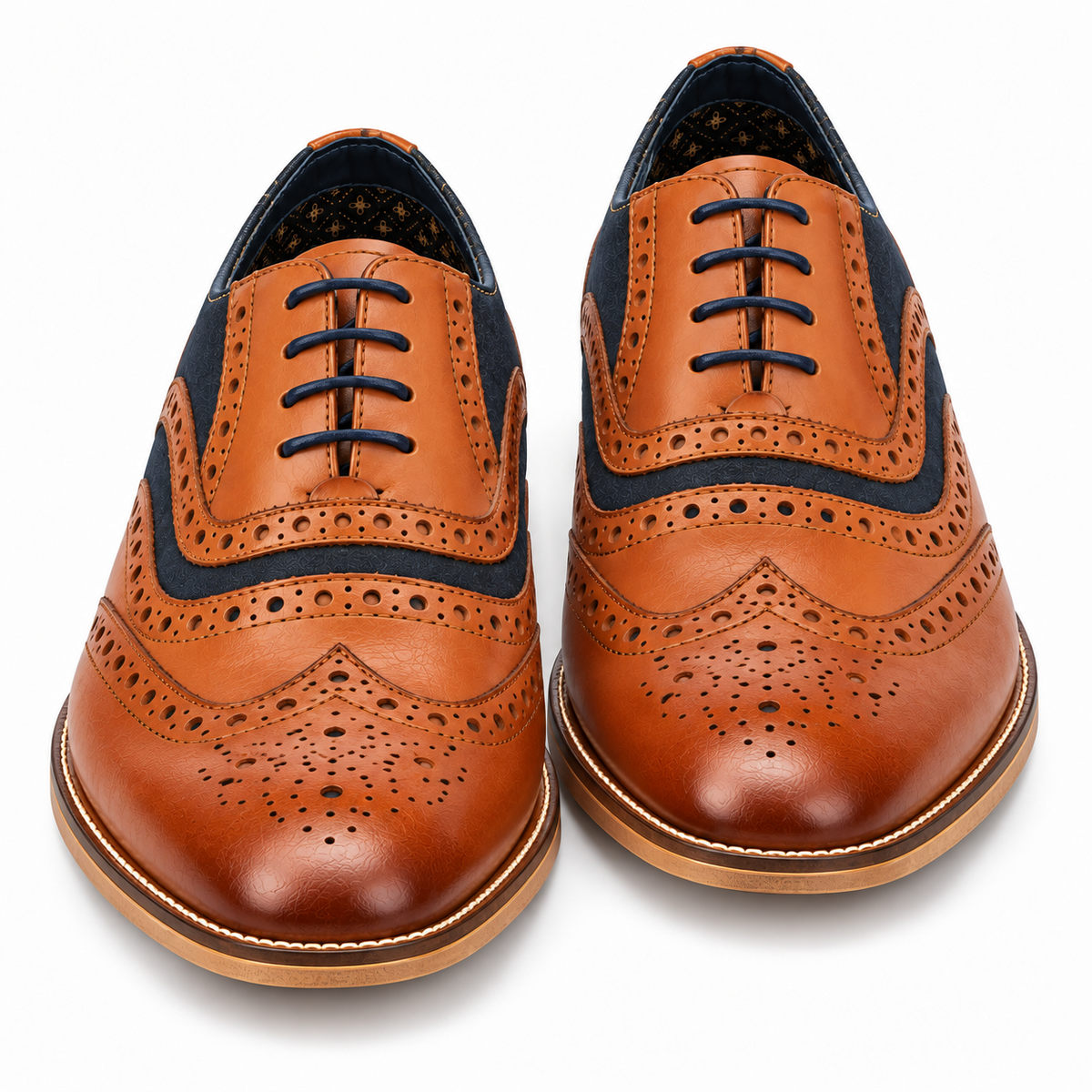 Men's Tan Leather Suede Smart Oxford Brogues