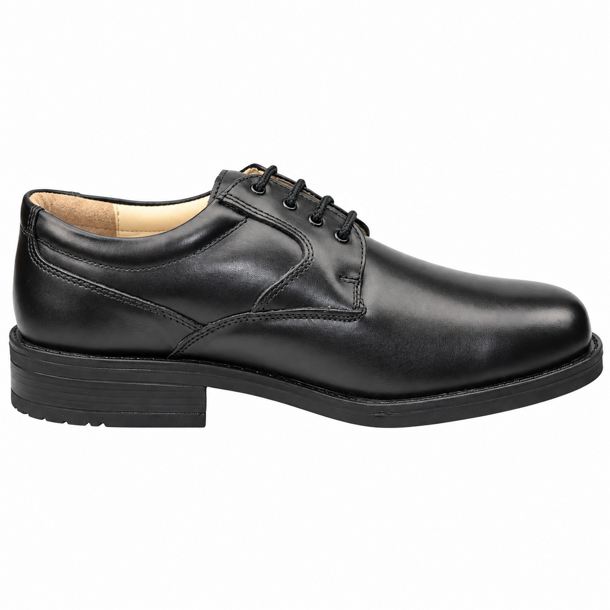 Men's Black Leather Fuller Fit Gibson Lace-Up Shoes