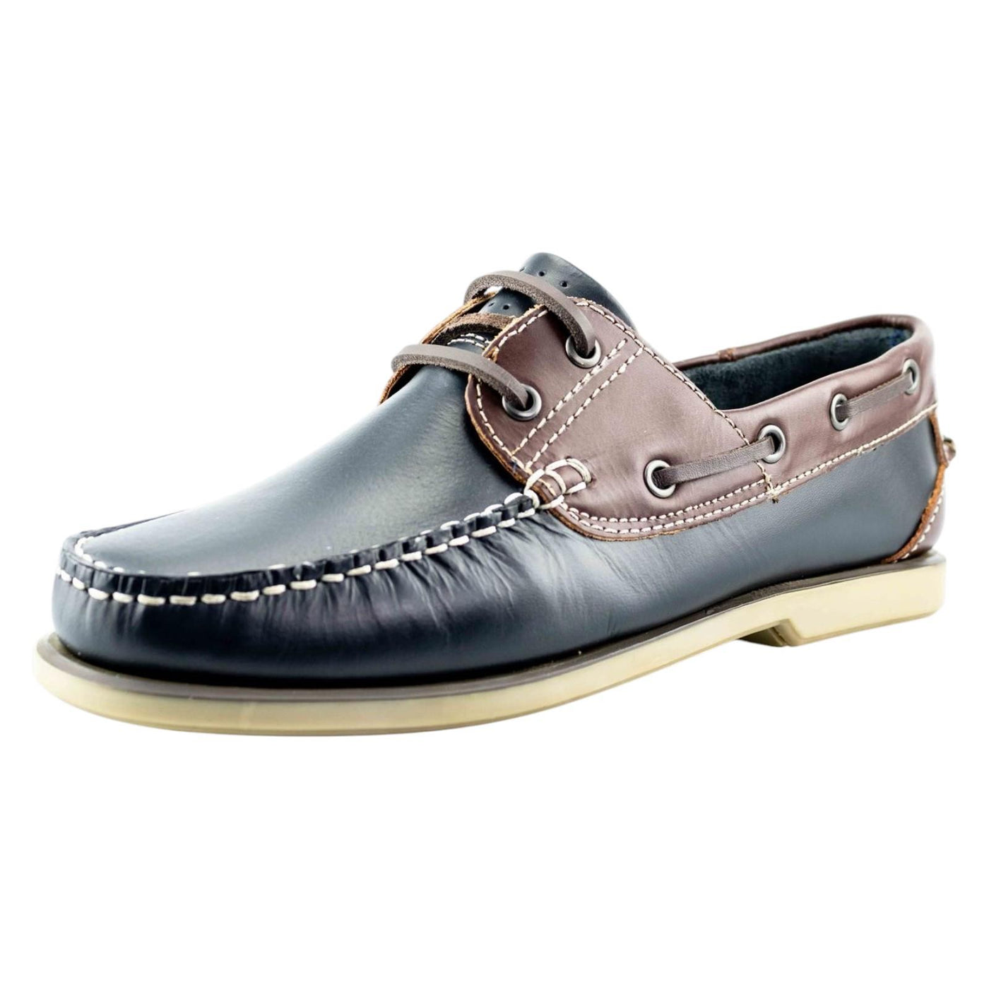 Mens Leather Nubuck Two Tone Leather Lined Casual  Boat Deck Shoes Size