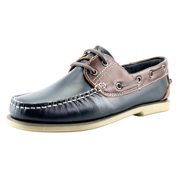 Mens Leather Nubuck Two Tone Leather Lined Casual  Boat Deck Shoes Size
