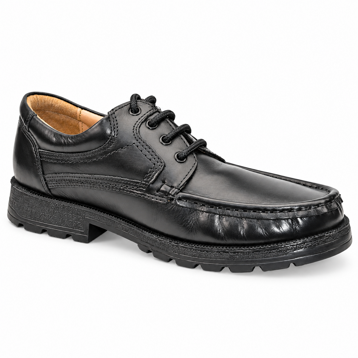Men's Black Softie Leather Lace-Up Apron Gibson Smart Shoes