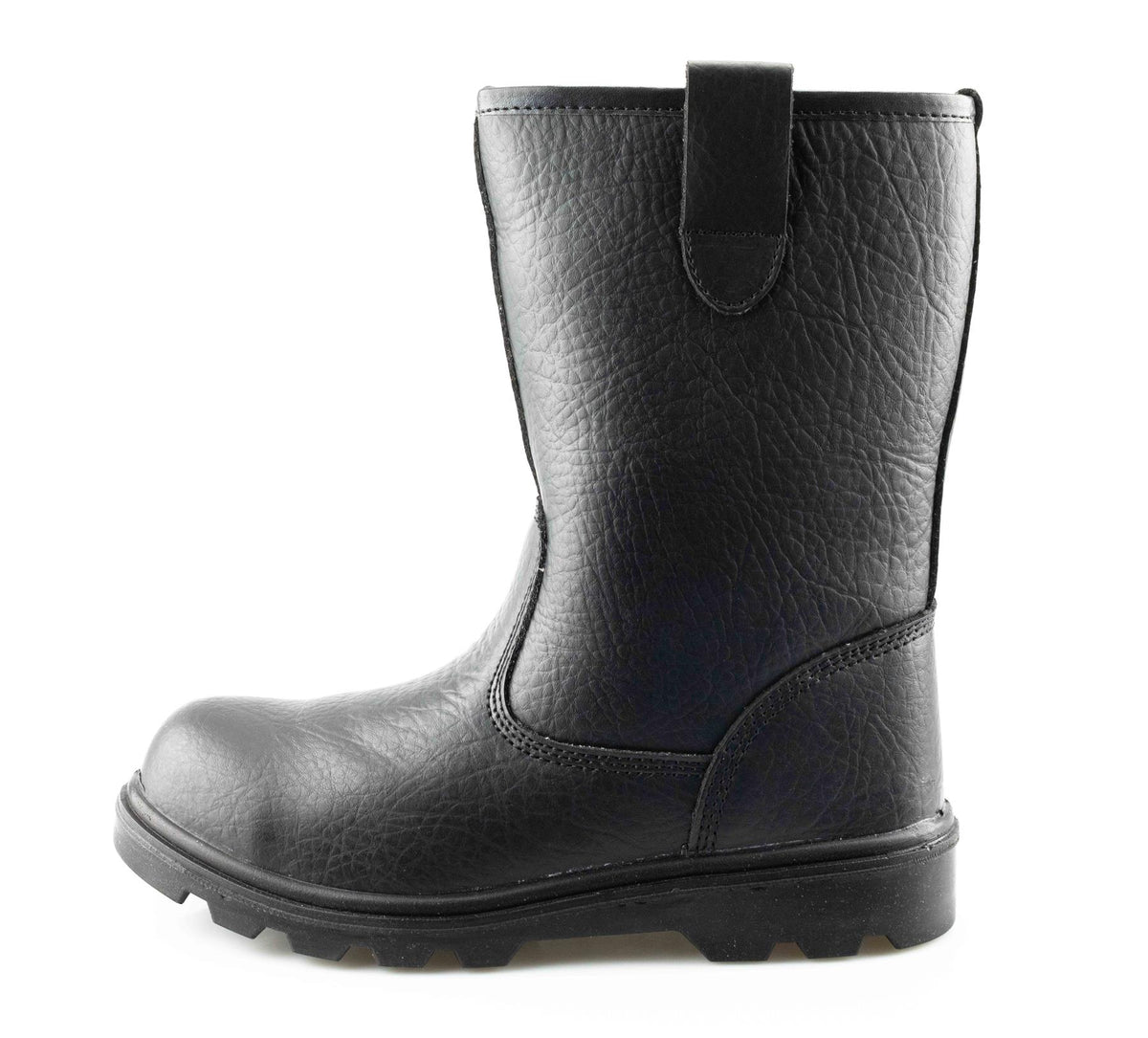 Men's Black Leather Safety Rigger Boots