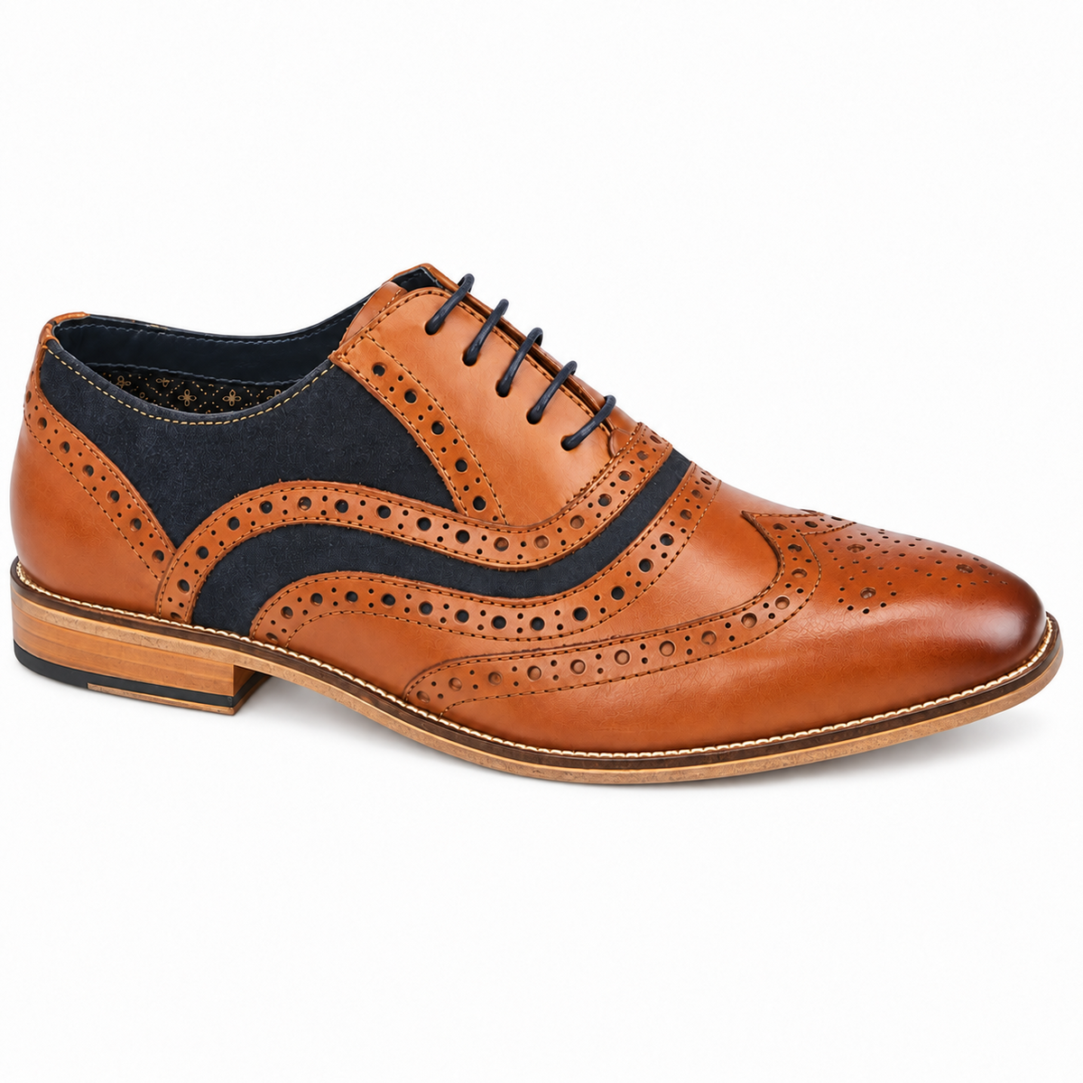 Men's Tan Leather Suede Smart Oxford Brogues