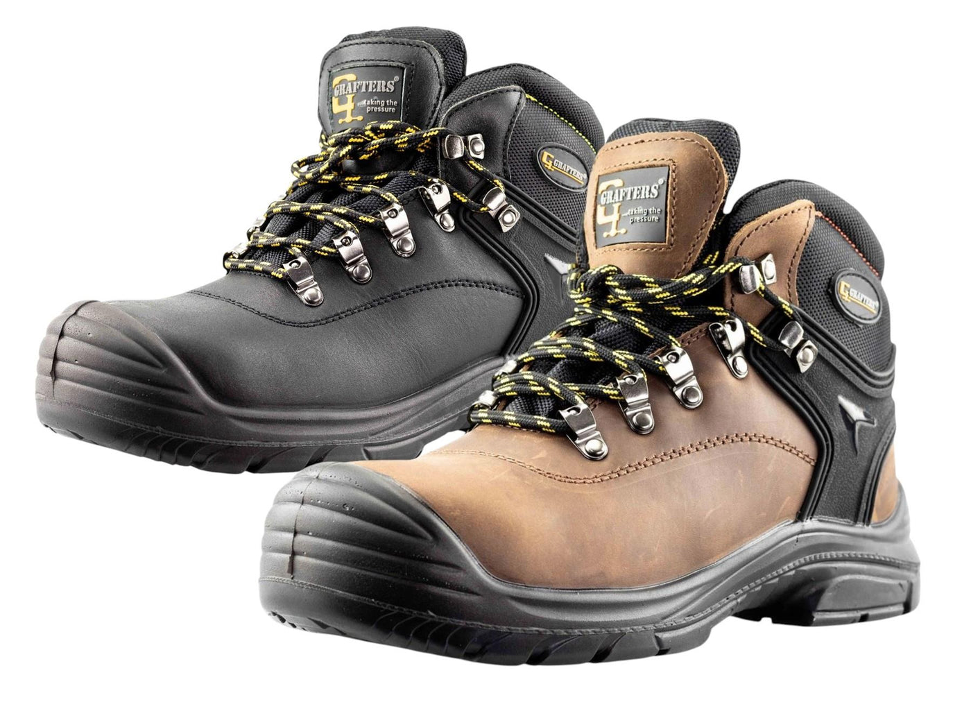 Mens Leather Waterproof Wide Safety Boots