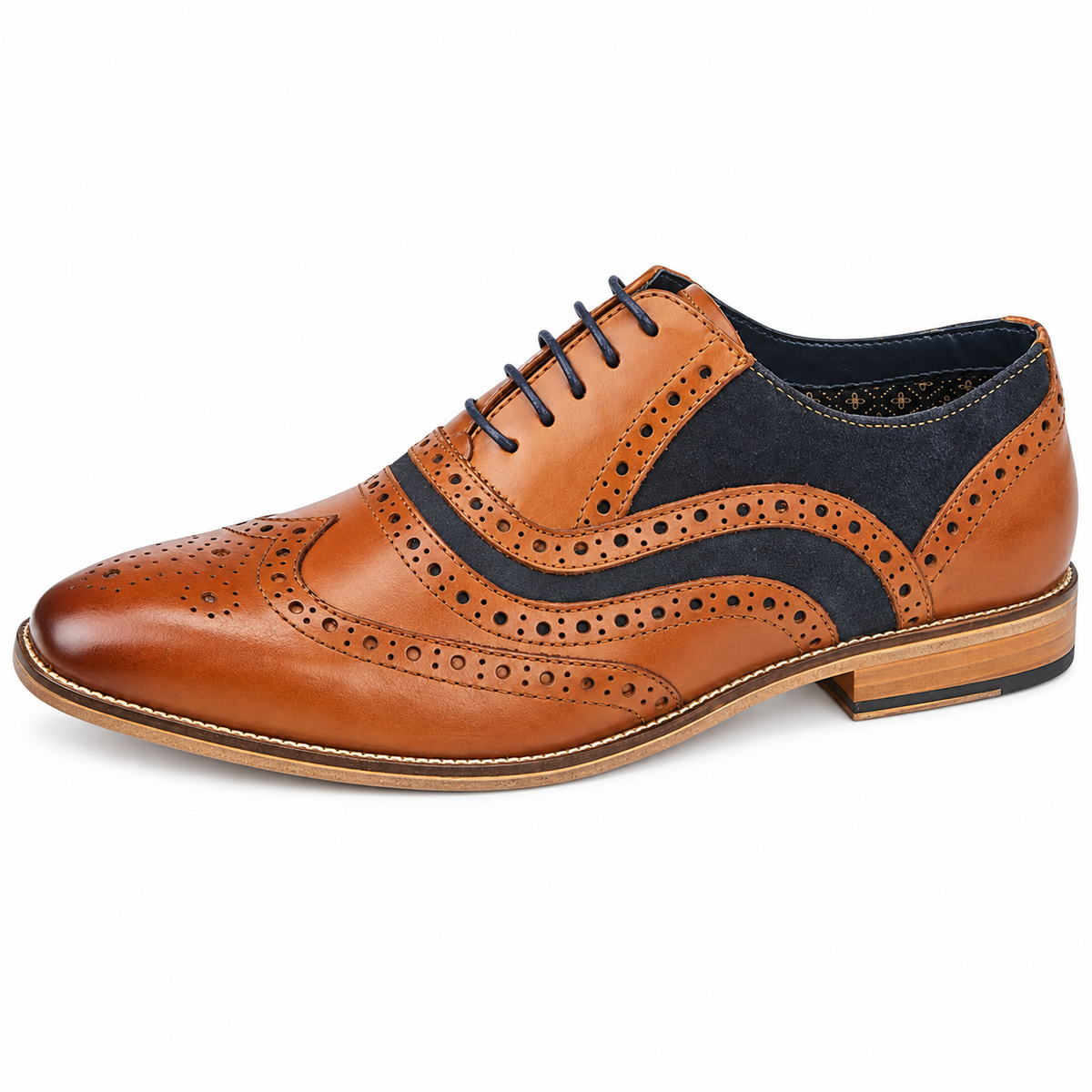 Men's Tan Leather Suede Smart Oxford Brogues