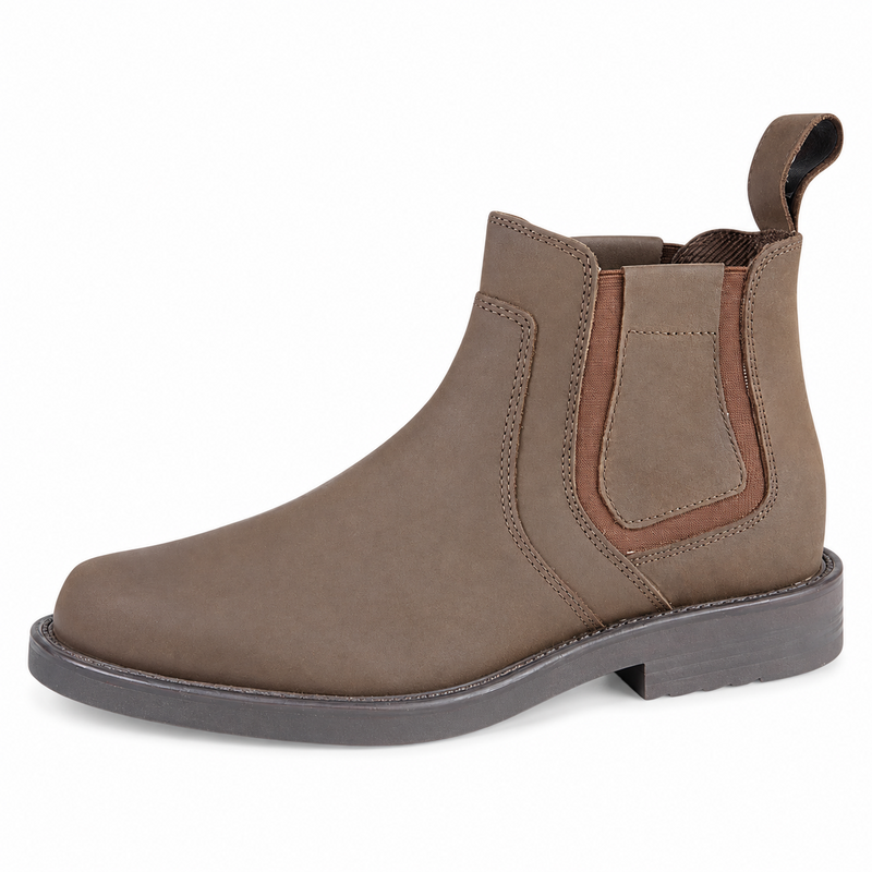 Mens Brown Crazyhorse Leather Chelsea Dealer Boots