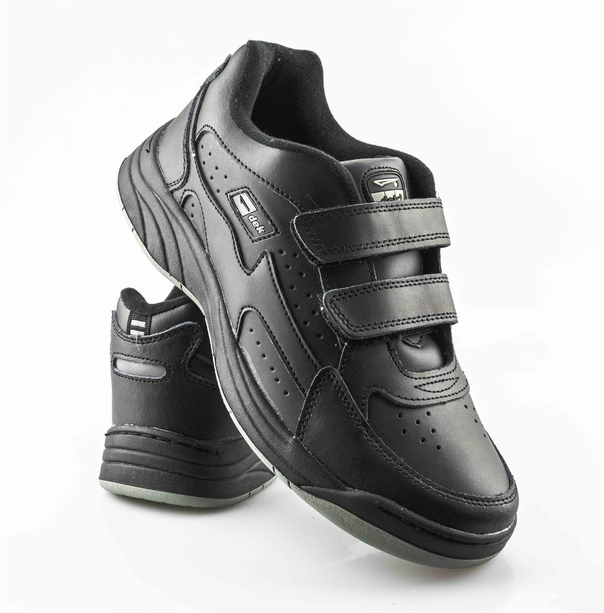 Men's Fuller Fitting Coated Action Leather Touch Fastening Trainers